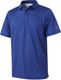 Golf Shirts for Men Dry Fit Short Sleeve Print Performance Moisture Wicking Polo Shirt