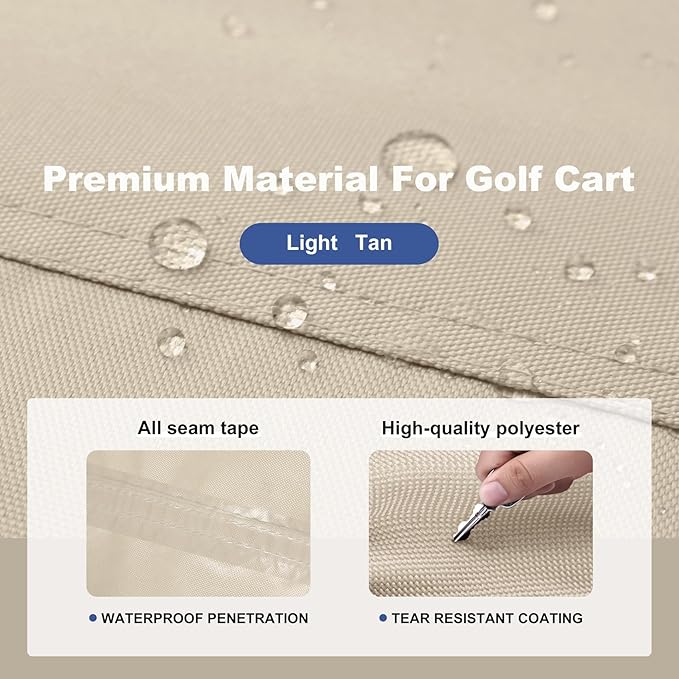 Explore Land Waterproof Golf Cart Cover Universal Fits for Most Brand 2/4/6 Passenger Car
