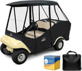 Golf Cart Enclosure Rain Cover 2&4Passenger, EZGO TXT RXV/Club Car Ds&Precedent and Yamaha, 600D Rain Cover Waterproof Windproof Snowproof and All-Weather Protection