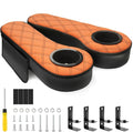 Panglong Golf Cart Armrest with Cup Holder and Phone Storage Pouch-Black or Brown, Fit Club Car EZGO Yamaha Rear Seat 1-Inch Square Tube