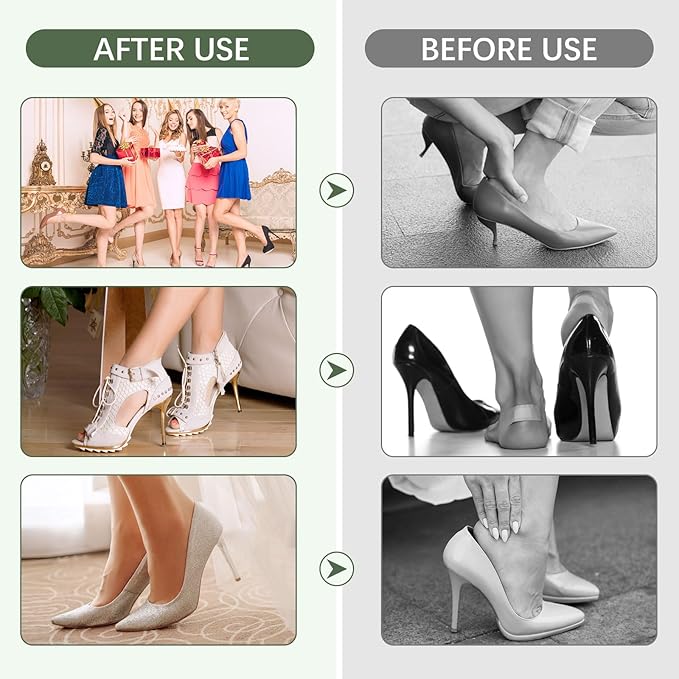 Heel Pads for Shoes That are Too Big: Heel Protectors for Loose Shoes - Stop Heel Pain - Heel Blisters(4 Pairs)