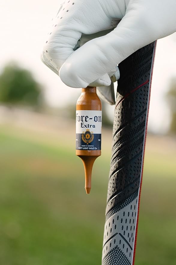 Beer Bottle Golf Tees, Virtually Unbreakable and Recyclable Plastic Golf Tee 6 Pack, Golf Gift for Men, Bachelor Party Novelty Gift, for Golfers,3-1/4" Tall