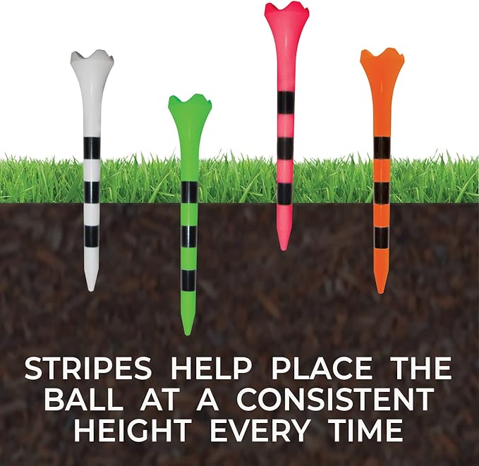 Pride Performance 3-1/4" Striped Golf Tee, 30 Count
