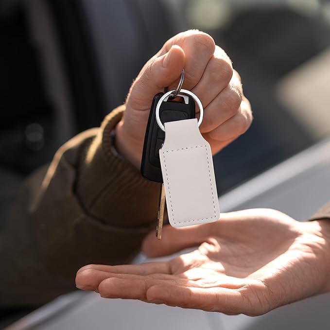 LaserGram Rectangle Keychain, Coat of Arms Germany, Personalized Engraving Included (White)