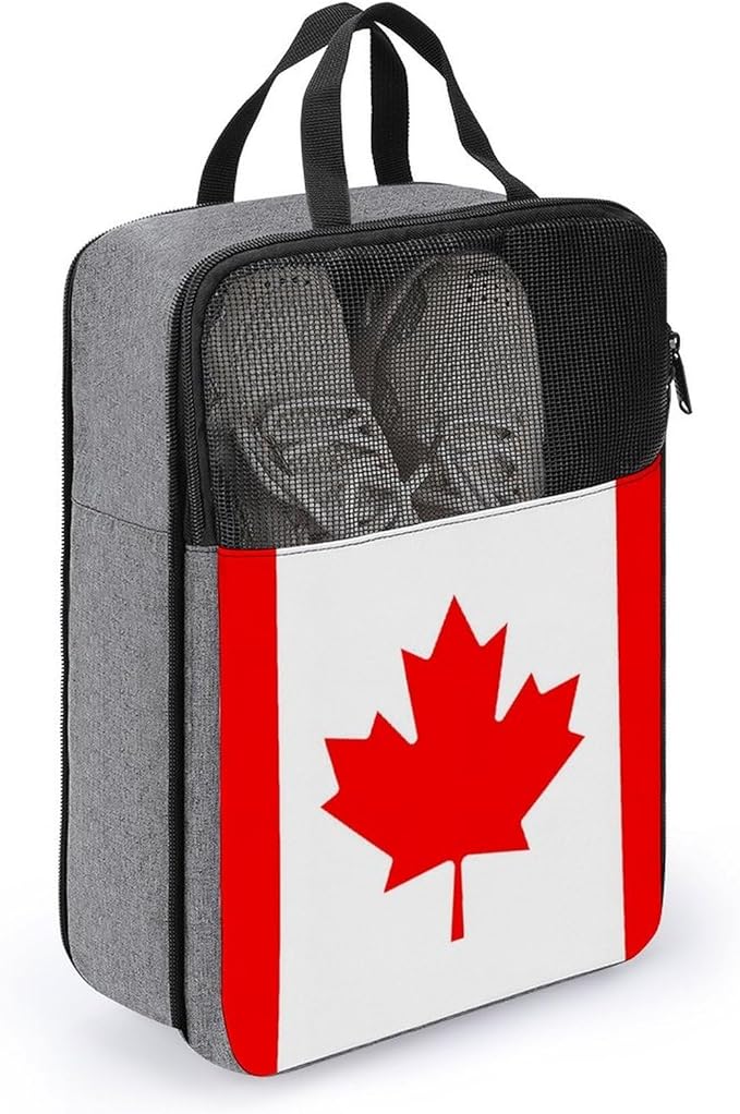 Portable Shoe Packing Storage Bag Travel Shoe Organizer with Zipper Closure for Travel and Daily Use (Canadian Canada Flag)