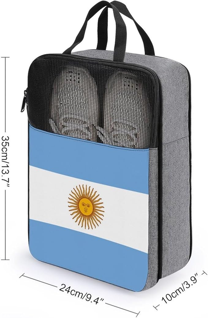Sneakers Packing Organizer Pouch Argentina Flag Sneaker Bags Portable Travel Shoe Packing Bag for Travel and Daily Use