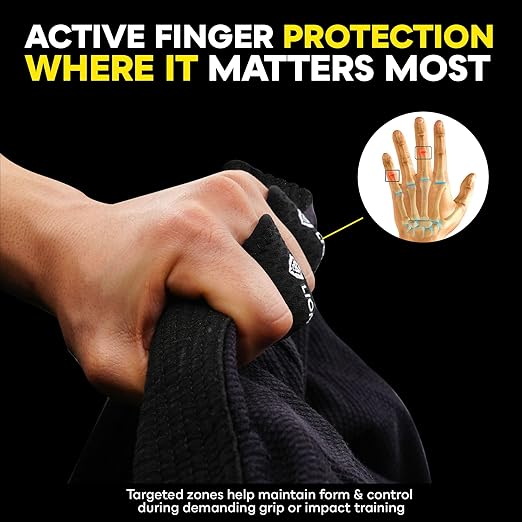 LIONTEK Single Flow Finger Sleeve V3 Pair — Joint Support & Compression for Activity, BJJ, Fitness, Volleyball, Basketball, and More
