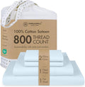 Threadmill Luxury 800 Thread Count Queen 100% Cotton Sheets - Light Blue Sateen Weave Bed-Sheets, Better Than Egyptian Cotton,4 Pc Solid Soft Bedding Set, Fits 16" Deep Pocket