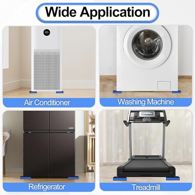 12 Pack Anti Vibration Pads for Washing Machine 4"x4"x7/8", Sound Isolation Vibrating Pad Ribbed Rubber Damping Mat EVA Center for Air Compressors, Conditioner, Treadmill, HVAC Washer Dryer