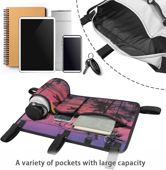 Fashion Golf Cart Rear Seat Organizer Lightweight Storage Bag Accessories for Club Car, Wheelchair and Walker