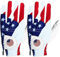 FINGER TEN Golf Gloves Men Right Handed Golfer Left Hand with Ball Marker 2 Pack Leather Breathable Comfortable Weathersof Grip Size Small Medium ML Large XL