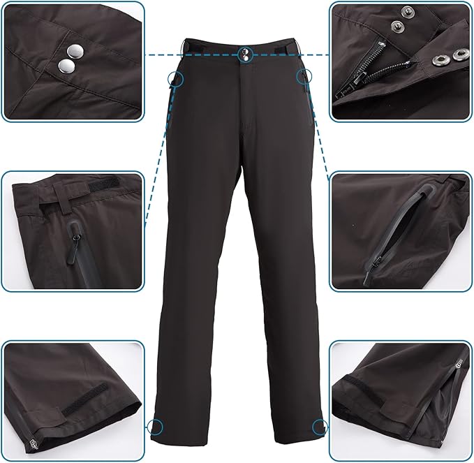 K.E.J. Golf Rain Jacket for Men Waterproof Raincoat Lightweight Jacket Golf Suit for Hiking Cycling Running Camping Traveling