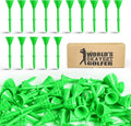 FINGER TEN Unbreakable Golf Tees Plastic 3 1/4 inch Value 50/100 Pack, Low Friction & Low Ball Spin Long Tees to Improve Distance & Accuracy, Durable Tees with Assorted Colors to Practice