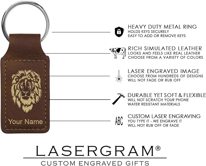 LaserGram Rectangle Keychain, Disc Golf, Personalized Engraving Included