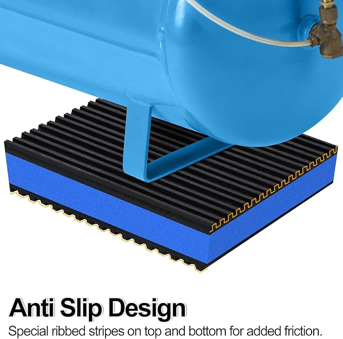 12 Pack Anti Vibration Pads for Washing Machine 4"x4"x7/8", Sound Isolation Vibrating Pad Ribbed Rubber Damping Mat EVA Center for Air Compressors, Conditioner, Treadmill, HVAC Washer Dryer