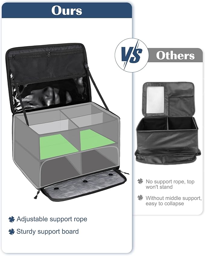 Golf Trunk Organizer, Waterproof Car Golf Locker with Separate Ventilated Compartment for 2 Pair Shoes, Golf Storage for Balls, Tees, Cap, Clothes, Gloves, Accessories, Gifts for Men, Women