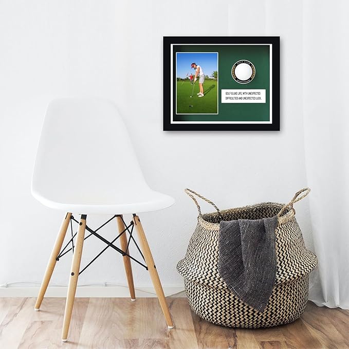 Golf Ball Case,Golf Ball Display Case,Golf Ball Holder Displaygolf Ball Display case Single,Golf Ball Holder Gift for Golf Enthusiasts,Golf Ball DisplayRackCabinet withGlass Door,with 4x6 Photo Frame