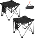 2 Pack Camping Stool with Removable Padded Folding Outdoor Stool Camping Stool Padded Oversized Ottoman Camping Chair Foot Rest Camp Stool Folding Stools