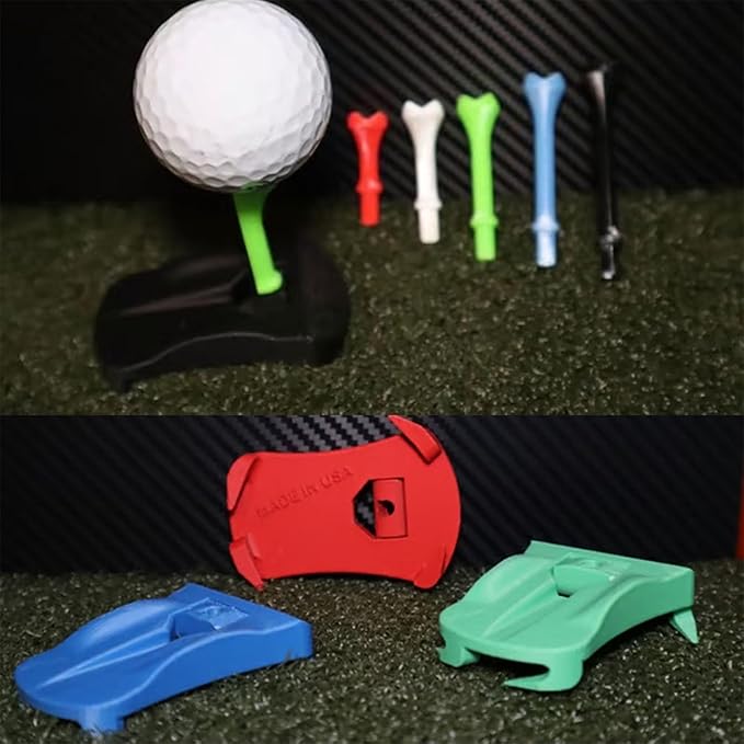 Stablegolf Mat Tee Base,Artificial Hinged V3 - Unbreakable Driving Range Platform with Adjustable Pre-Cut Tee Variety Packs Set,for All-Weathe Outdoor Indoor Winter Turf Home Training