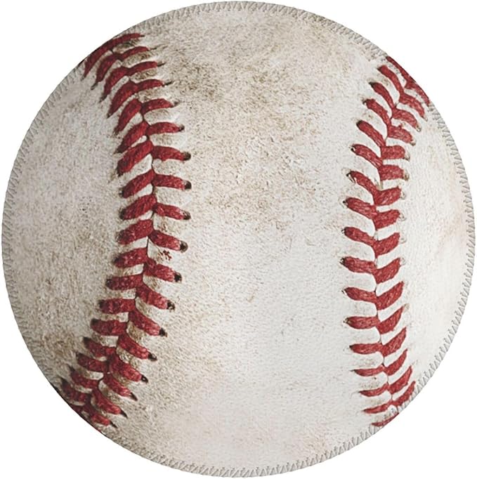 Novelty Dirty Baseball Ball Round Mouse Pad, Small Gaming Mousepad with Stitched Edge, Non-Slip Rubber Base Mouse Mat Office Desk Accessories for Laptop Computer Decor 7.9 X 7.9 Inch