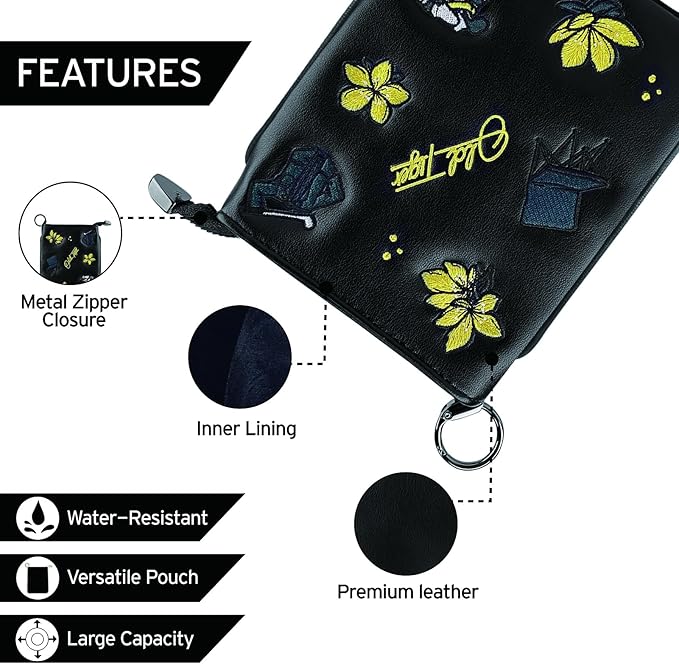 Swig Sip Golf Pouch Bag - Waterproof Compact Golf Ball & Tee Organizer, Handcrafted Zipped Pouch for Keys and Phone, Soft Fleece Lined, Golfing Gear for Course & Travel
