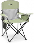Portable Outdoor Folding Chair with Cup Holder & Cooler Bag - Breathable Mesh, Wide Armrests, Ergonomic Design for Camping, Beach, Backyard - Includes Storage Bag & Bottle Opener (Black/Green/Red)