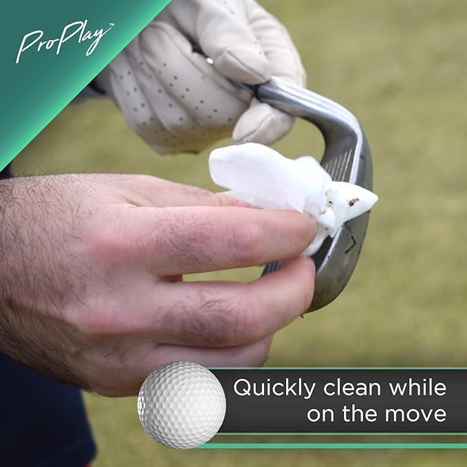 ProPlay Ball & Club Cleaning Wipes | Powerful Cleaner Removes Dirt, Grass, and Sand | Convenient, Resealable Pack - Unscented 8 Pack