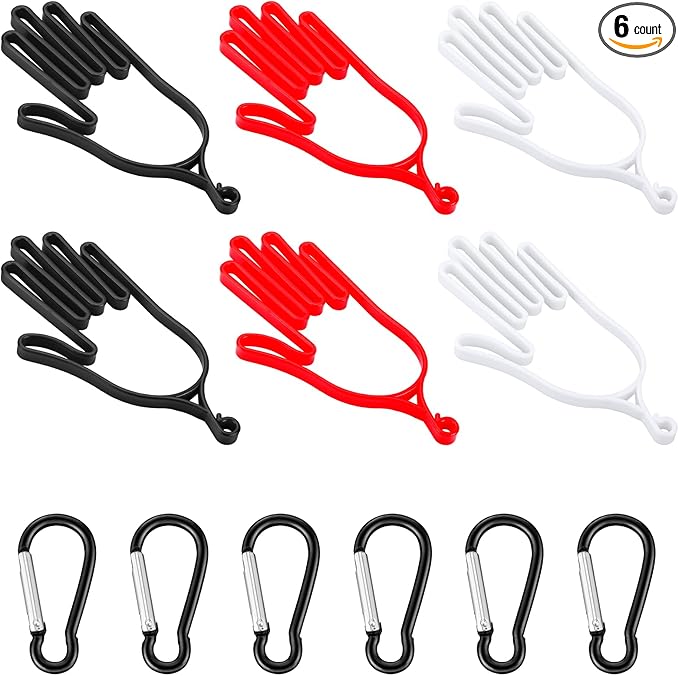 6 Pcs Golf Gloves Holder with 6 Metal Hanging Hooks Golf Gloves Stretcher Support Keeper Drying Rack Tool Accessories Men Women Golfer