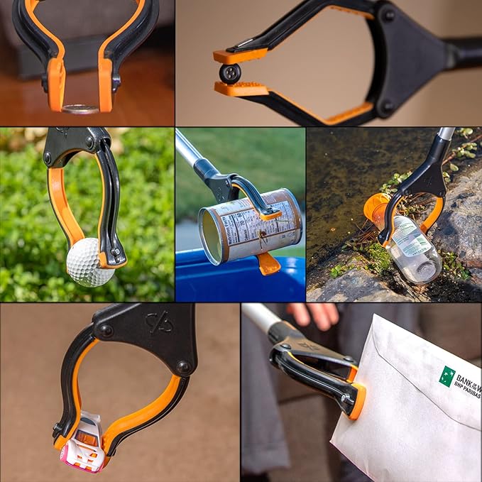 EZPIK® Reaching Aid Tool Grabber Reacher + Magnets - Grabbers for Seniors, Trash Picker Upper Grabber - Trash Grabber Tool- Reacher Grabber Pickup Tool with Rotating Head (26" Grip Aid)