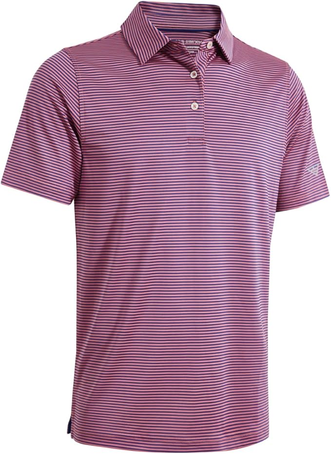 Golf Shirts for Men Dry Fit Short Sleeve Print Performance Moisture Wicking Polo Shirt