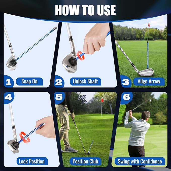 CRAFTSMAN GOLF Club Face Magnet Alignment Tool for Aiming, Golf Magnetic Alignment Sticks Rods for Golf Training Aid Face Pointer 10"