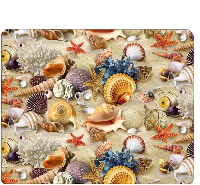 Starfish Gaming Mousepad Colorful Seashells Starfish Beach Mouse Pad Mouse Mat for Computer Desk Laptop Office 9.5 X 7.9 Inch Non-Slip Rubber