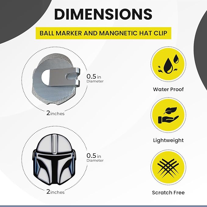 K9King Funny Golf Ball Marker with Magnetic Hat Clip – Unique Durable Enamel Ball Marker – Enhanced Golfing Fun Waterproof Scratch Free Golf Accessories and Gifts for Golfers