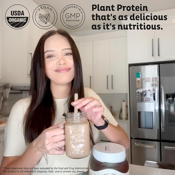 KOS Vegan Protein Powder Erythritol Free, Chocolate - Organic Pea Protein Blend, Plant Based Superfood Rich in Vitamins & Minerals - Keto, Dairy Free - Meal Replacement for Women & Men, 28 Servings