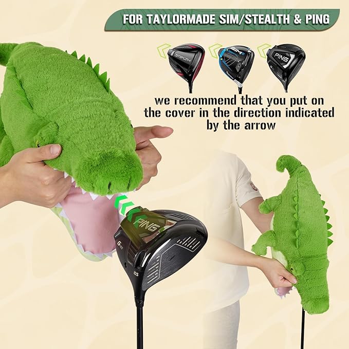 Funny Golf Headcover, Animals Plush Driver Headcover, Golf Club Head Covers Gift for Men Women