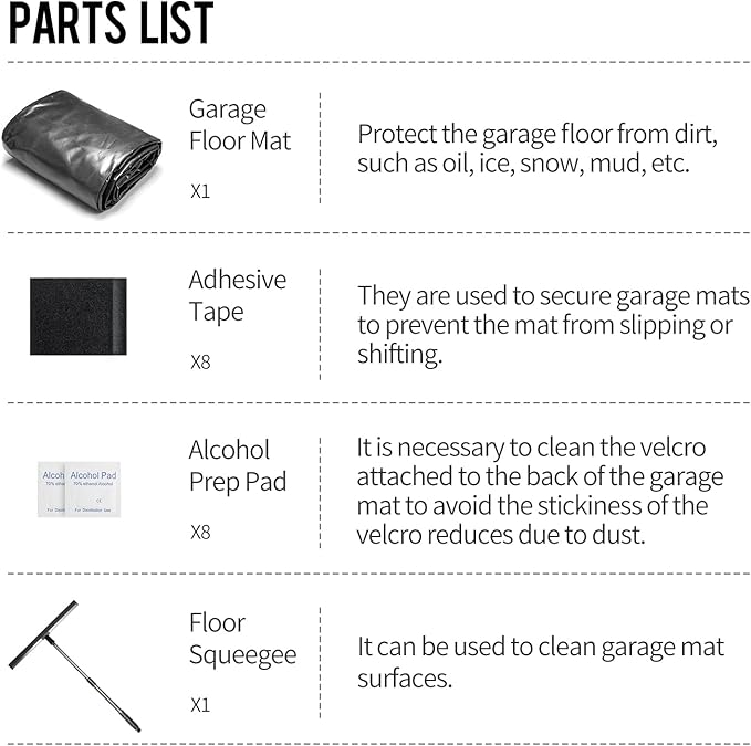 WELKIN Containment Mat,(8'5" x 22'),Non-Slip Garage Floor Mat - Heavy Duty Waterproof Protection from Snow, Rain and Mud for Cars