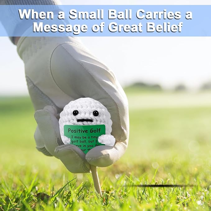 AICase Golf Gifts Accessories Funny Positive Golf Ball Crochet Gag Gift Ideas, Emotional Support Nuggets for Men Women Golfers Tournament Dad Mom Fathers Day Christmas Easter Birthday Stuff