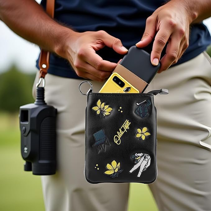 Swig Sip Golf Pouch Bag - Waterproof Compact Golf Ball & Tee Organizer, Handcrafted Zipped Pouch for Keys and Phone, Soft Fleece Lined, Golfing Gear for Course & Travel