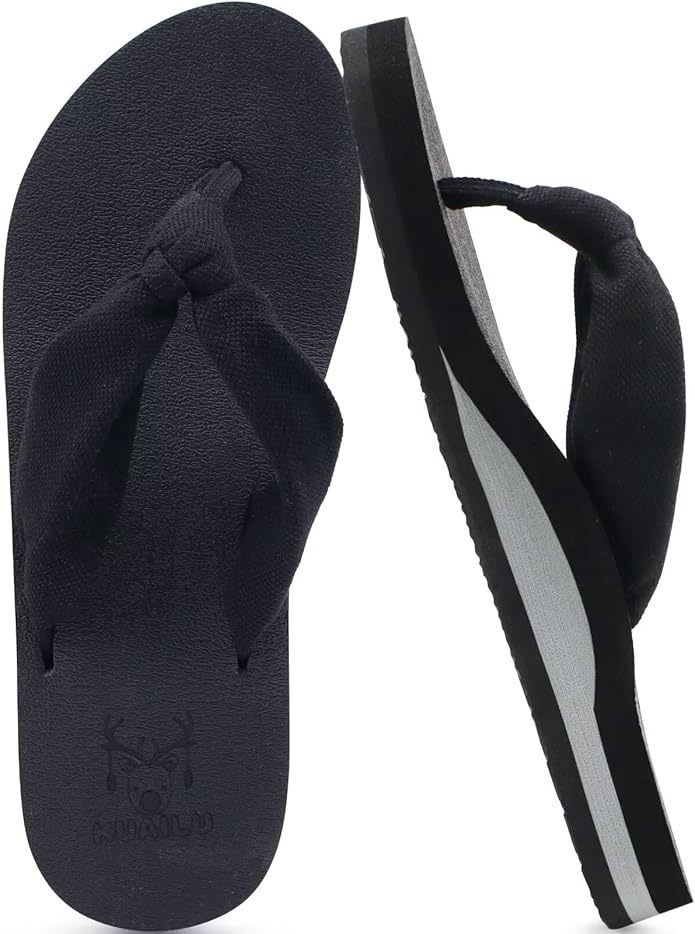 KuaiLu Flip Flops for Women with Arch Support Yoga Mat Comfortable Summer Beach Walking Thong Cushion Sandals Slip On Indoor Outdoor