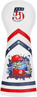 Golf Club Headcover for Drivers, Fairway Woods, Hybrid/Rescue Funny Style Premium Leather Golf Headcovers Set with Embroidery Tags