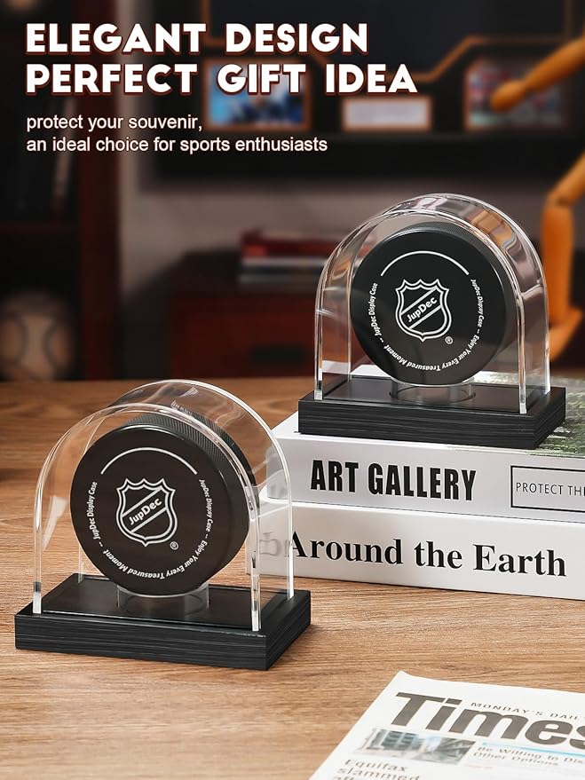 Hockey Puck Display case Acrylic Black
