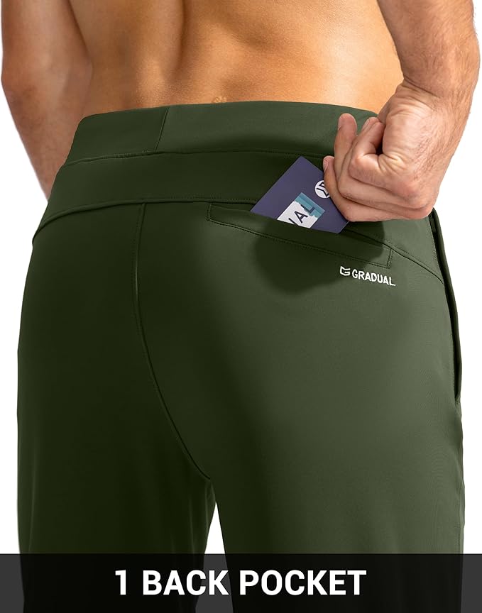 G Gradual Men's Golf Joggers Pants with Zipper Pockets Stretch Sweatpants Slim Fit Track Pants Joggers for Men Work Running