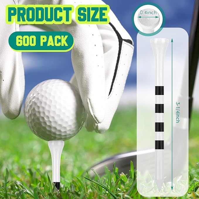 Mudder 600 Pack Golf Tees Bulk Wooden Golf Tees Multicolor Wood for Men Balls Accessories