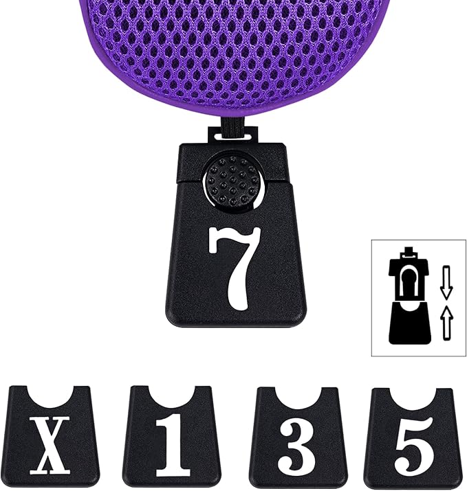 Andux 3pcs/Set Golf 460cc Driver Wood Club Head Covers Long Neck with No. Tags
