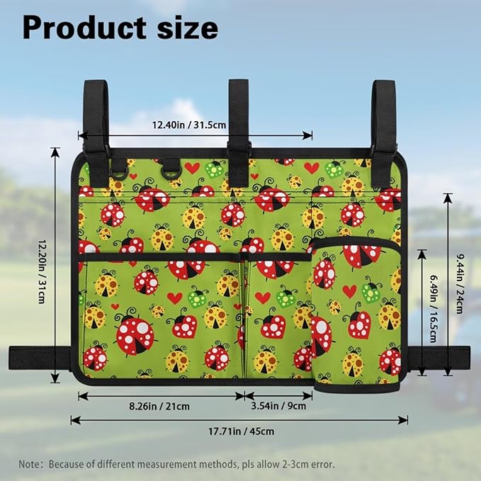 Fashion Golf Cart Rear Seat Organizer Lightweight Storage Bag Accessories for Club Car, Wheelchair and Walker