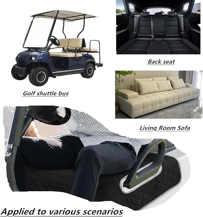 Golf Cart Heater, Heated Golf Cart Seat Cover - USB Powered 4-Zone Warming Pad & Electric Blanket for Golf Carts, 3-Temperature Settings with Portable Foldable Design (Coffee)