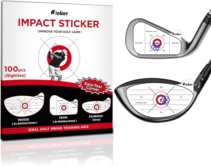 Golf Impact Tape - High-Resolution Strike Stickers for Iron, Wood & Fairway Clubs, Non-Residue, Swing Training Aid Impact Labels