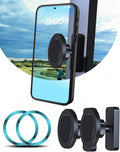 Magnetic Golf Cart Phone Holder, with Powful N52 Magnet, Golf Cart Phone Mount, Compatible with MagSafe iPhone 16/15/14/13/12 Series, Fits EZGO/Yamaha/Club Car/Icon - Golf Cart, Gym (2 Pack)