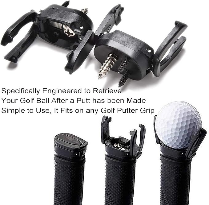FINGER TEN Golf Ball Retriever for Putter Piker Upper 2/4/6/8/10 Pack Suction Cup Ball Grabber Tool with Screws Foldable Mini Ball Retrievers for Men Women Golfer