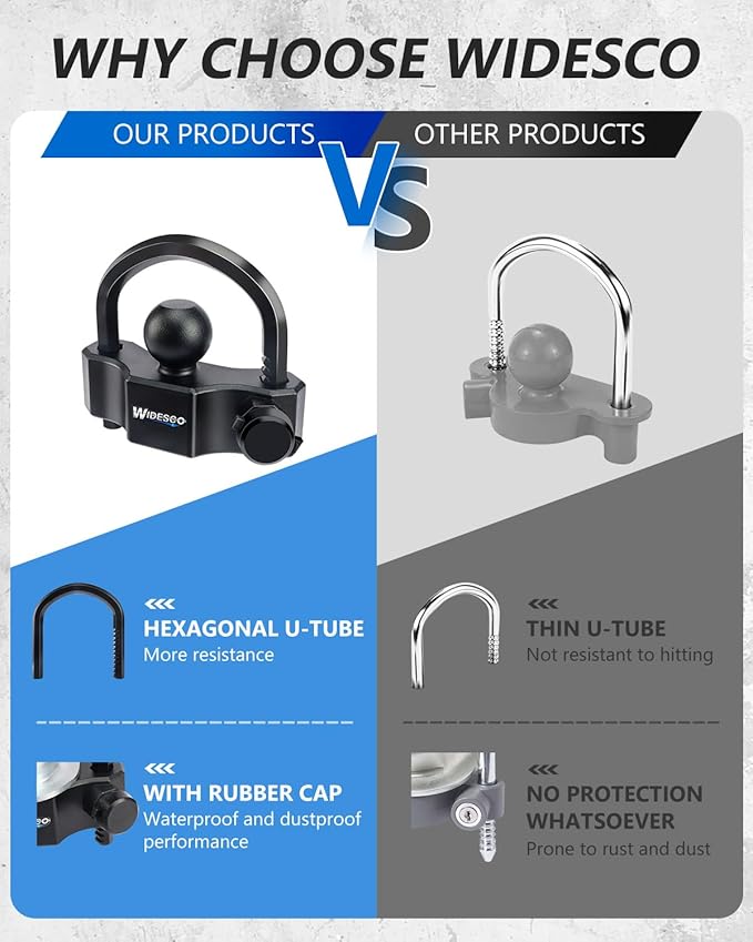 Trailer Lock Universal Trailer Hitch Locks, Adjustable Heavy-Duty Trailer Coupler Ball Lock Fit 1-7/8 Inch, 2 Inch, 2-5/16 Inch Couplers with 4 Keys Alike (Black,Pack of 2)